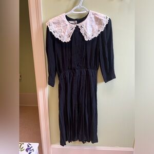 Vintage goth prairie collar dress